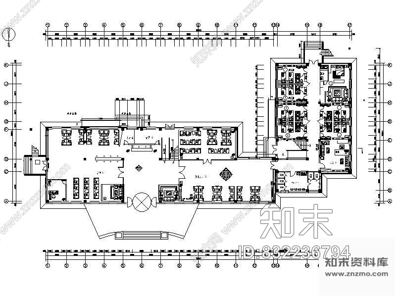 某饲料公司办公楼室内平面图施工图下载【ID:832236794】