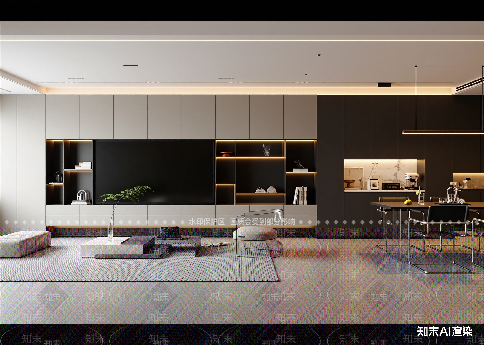 现代客餐厅3D模型下载【ID:1215051792】