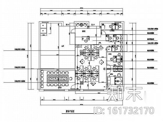 [浙江]一间小小的服装专卖店及办公区域施工图cad施工图下载【ID:161732170】