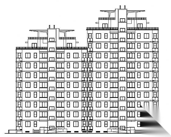 某十层住宅楼建筑施工图cad施工图下载【ID:149573171】