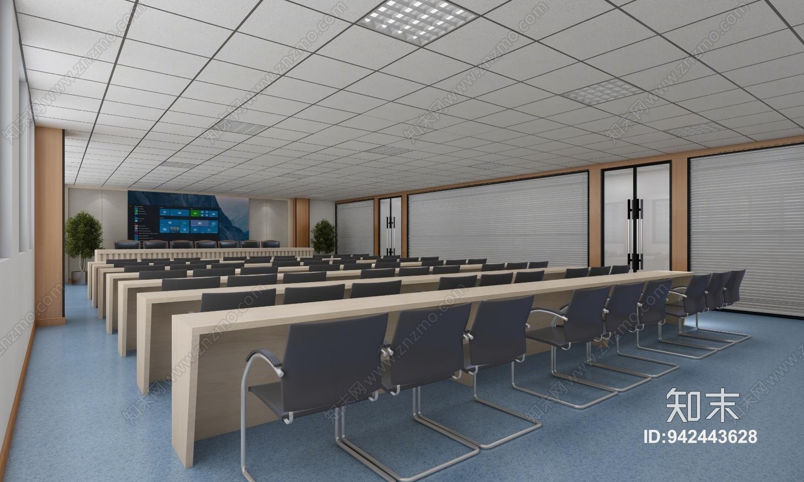 现代医院会议室3D模型下载【ID:942443628】