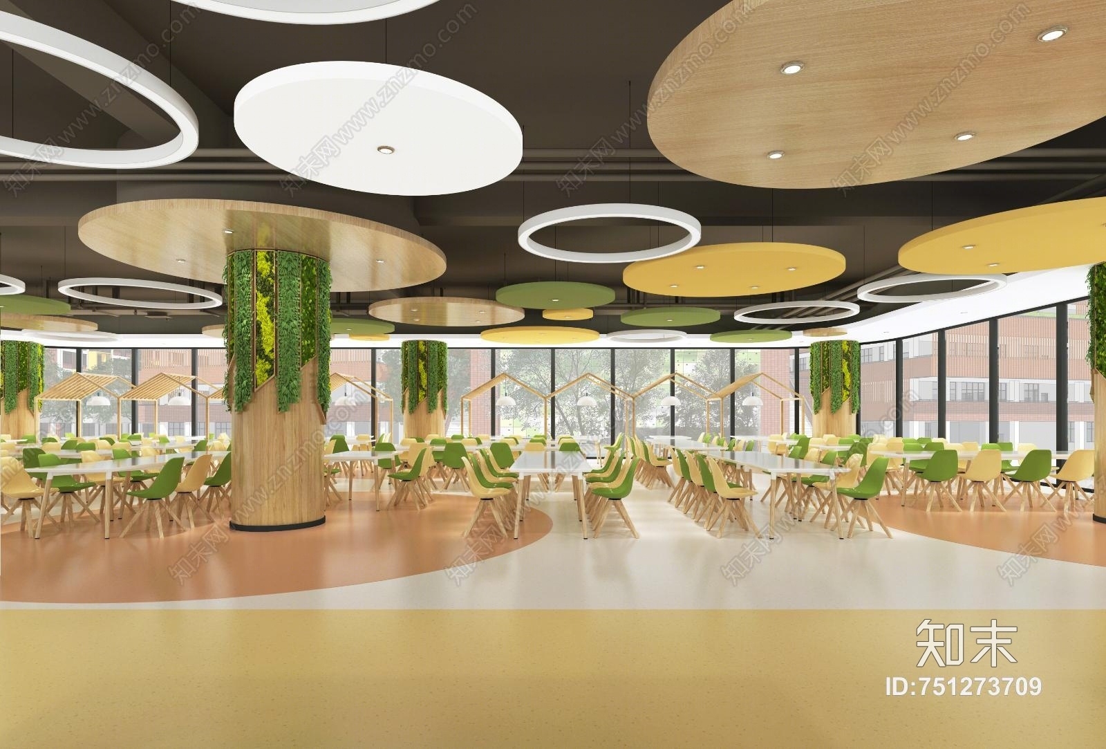 北欧小学食堂3D模型下载【ID:751273709】