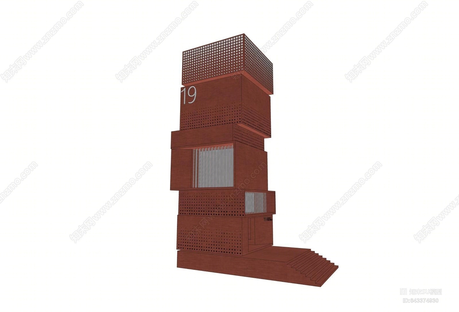 现代灯塔SU模型下载【ID:643374930】