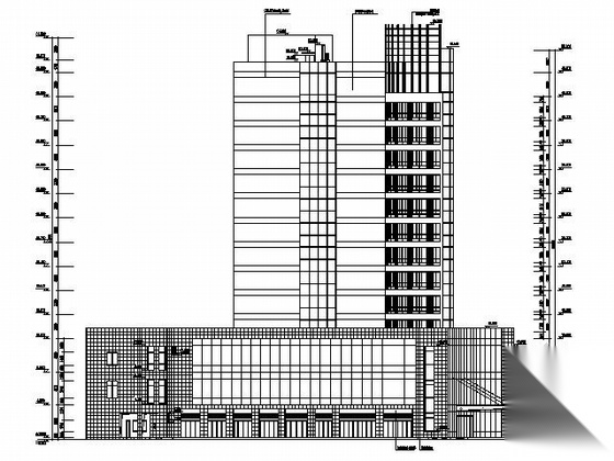 [浙江]某十四层酒店式公寓建筑施工图cad施工图下载【ID:165602168】