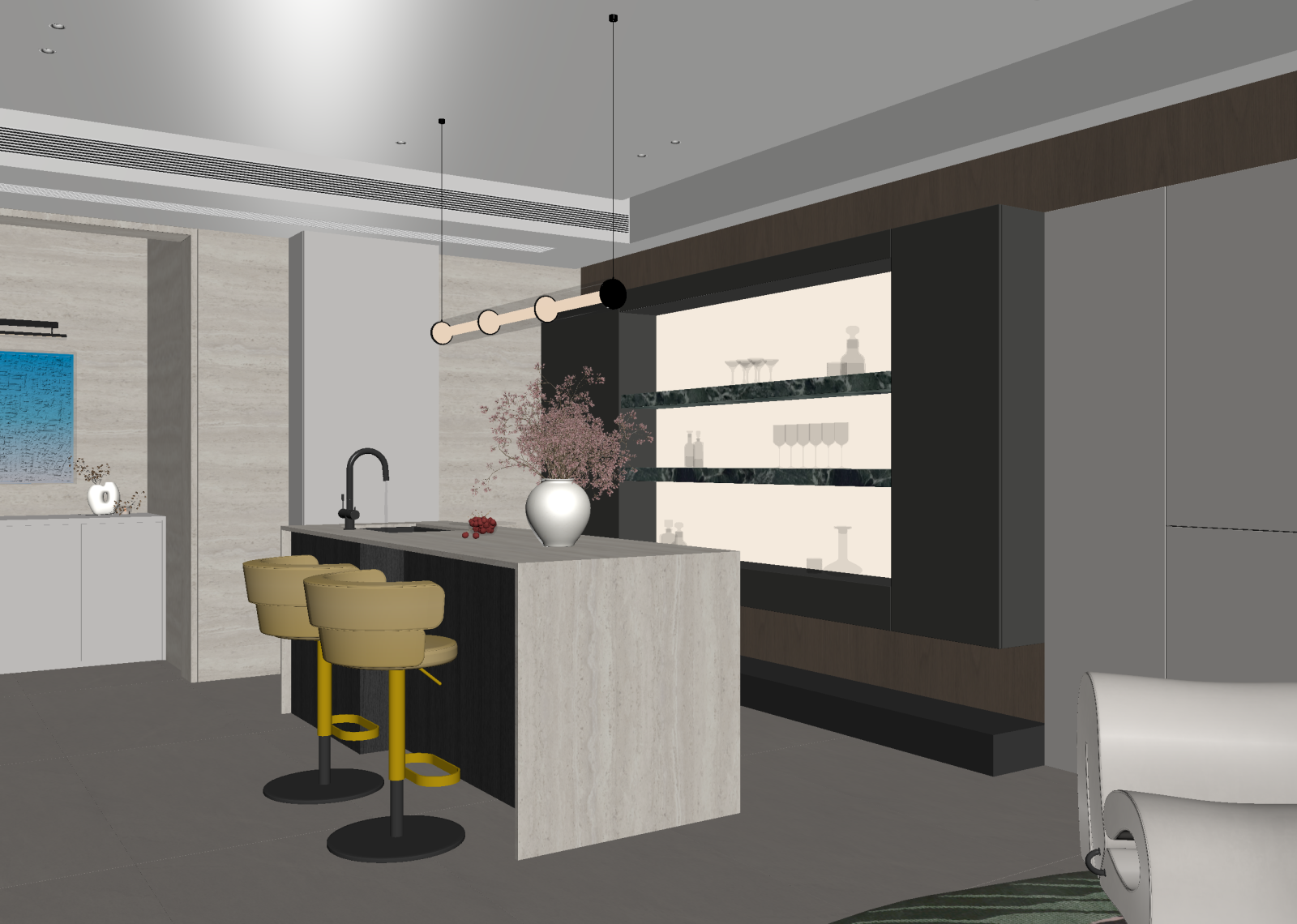 现代茶馆3D模型下载【ID:1214441511】