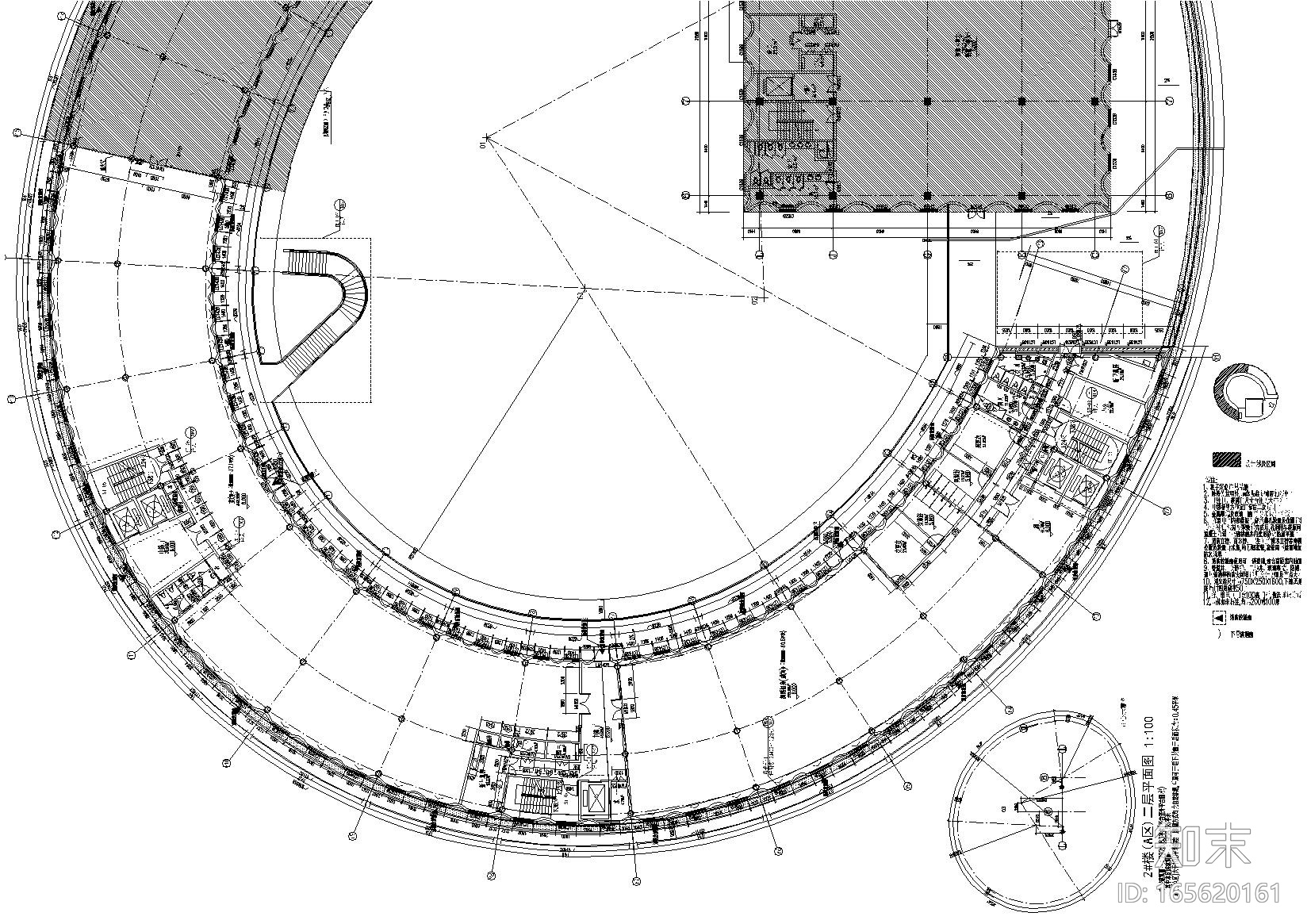 [上海]临港奉贤园区综合服务中心建筑施工图cad施工图下载【ID:165620161】