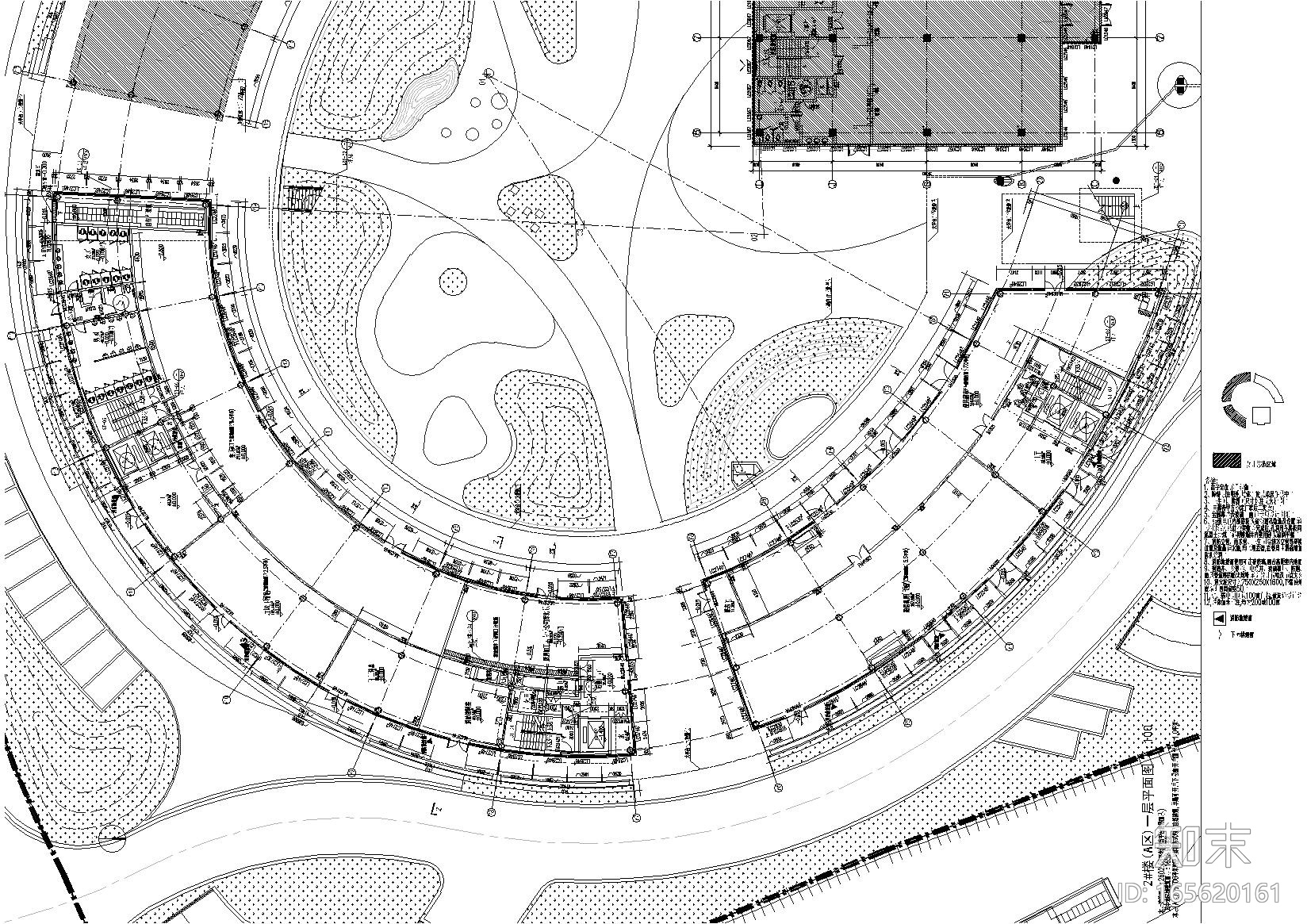 [上海]临港奉贤园区综合服务中心建筑施工图cad施工图下载【ID:165620161】