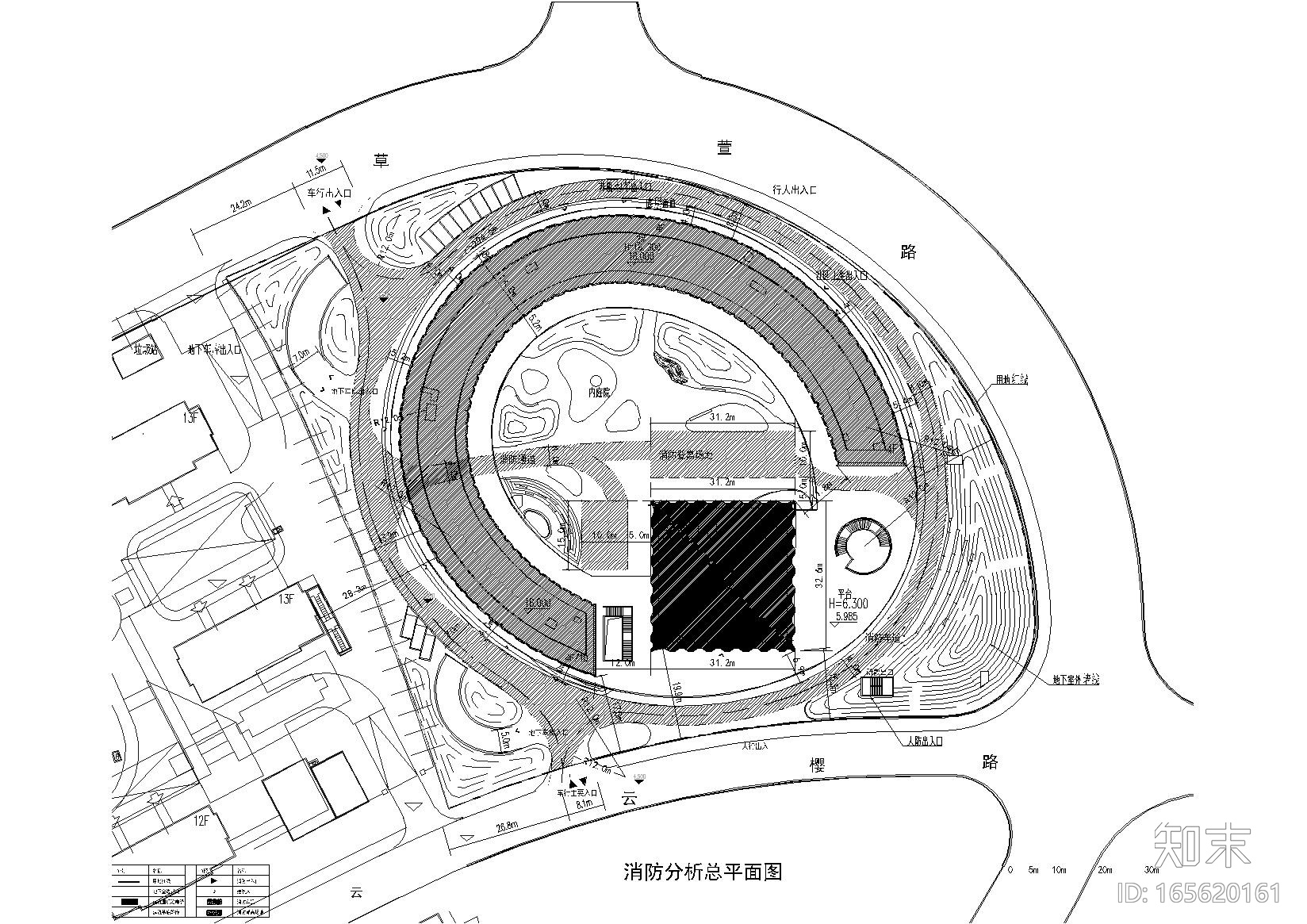 [上海]临港奉贤园区综合服务中心建筑施工图cad施工图下载【ID:165620161】