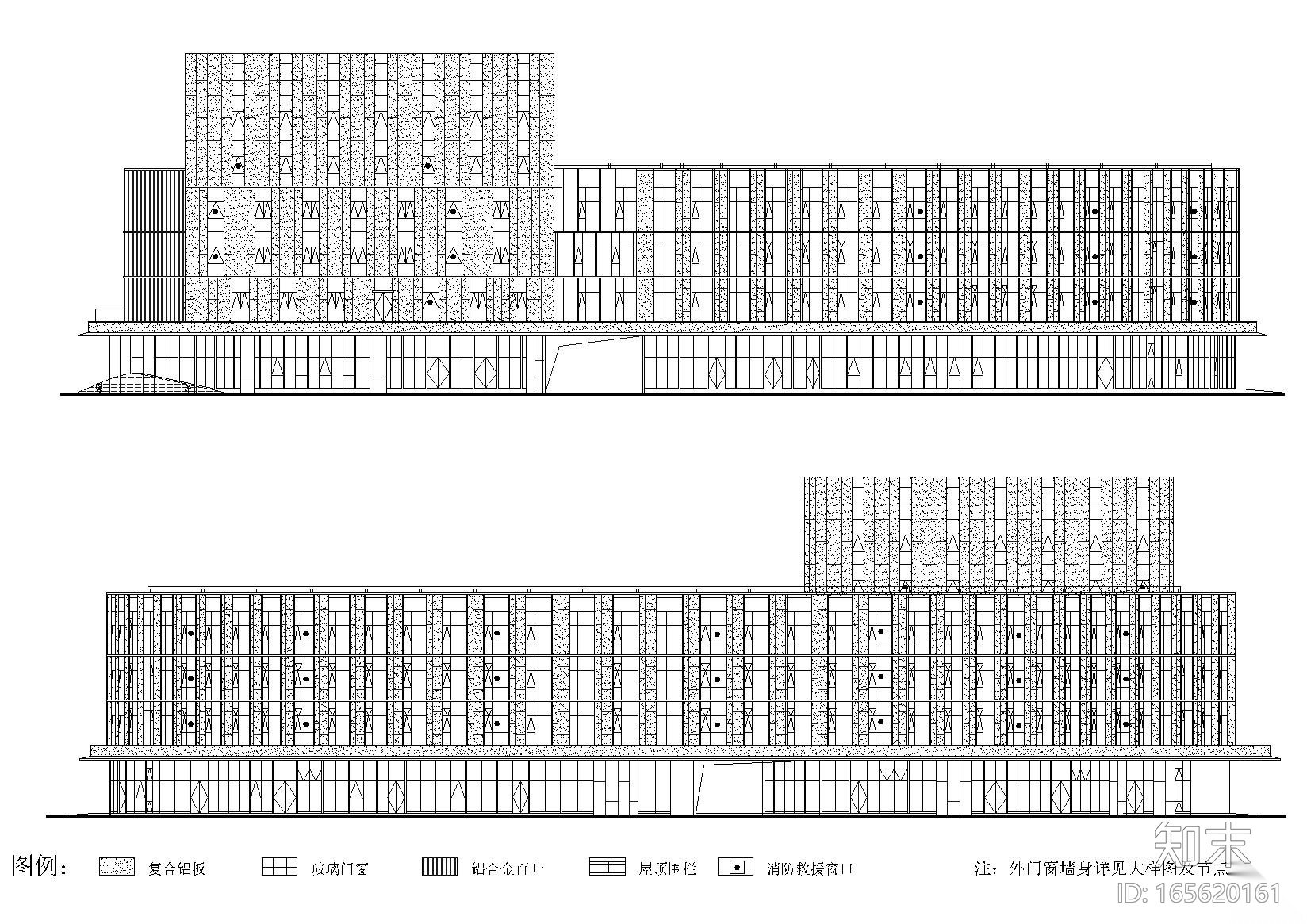 [上海]临港奉贤园区综合服务中心建筑施工图cad施工图下载【ID:165620161】