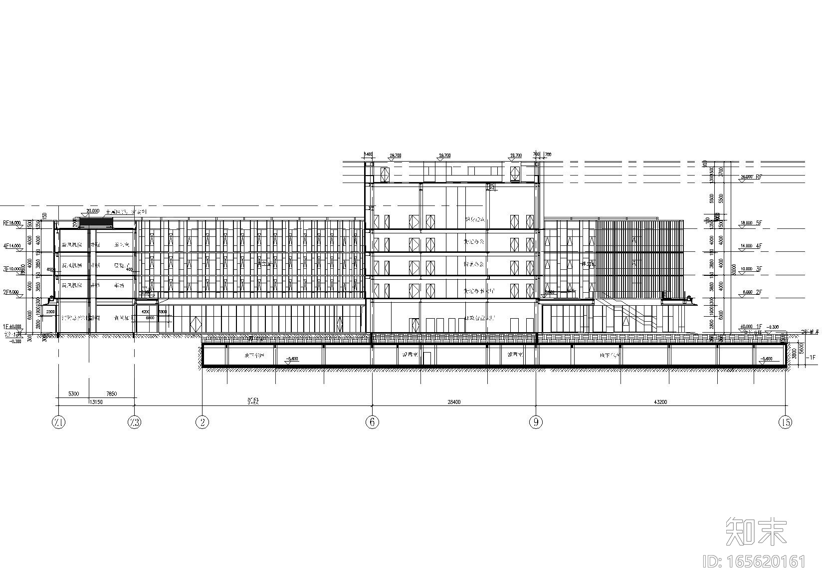 [上海]临港奉贤园区综合服务中心建筑施工图cad施工图下载【ID:165620161】