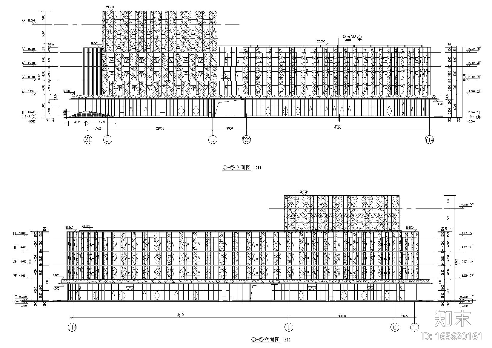 [上海]临港奉贤园区综合服务中心建筑施工图cad施工图下载【ID:165620161】