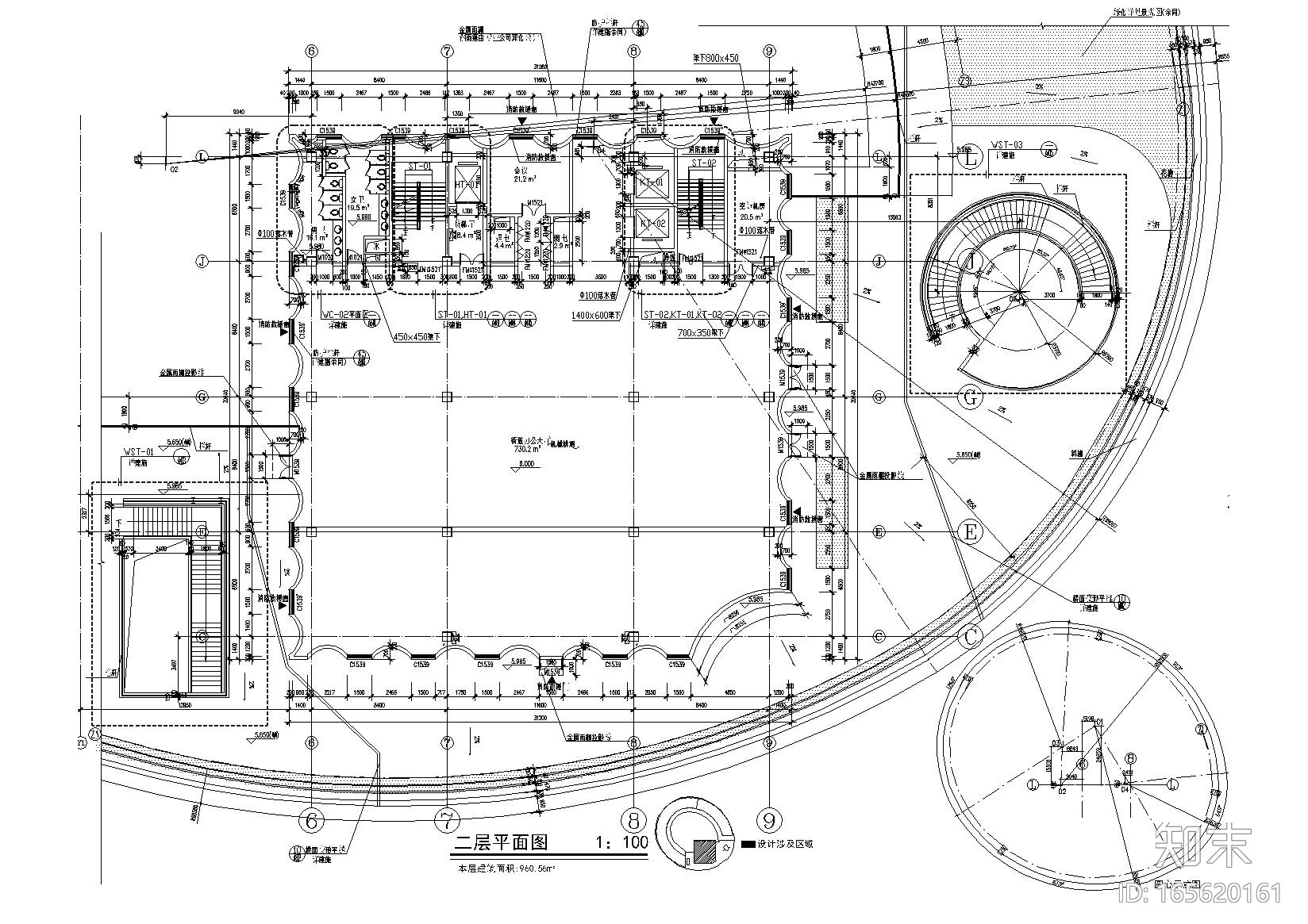 [上海]临港奉贤园区综合服务中心建筑施工图cad施工图下载【ID:165620161】