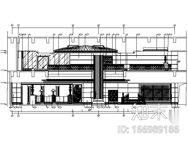 涉外商务酒店大堂施工图cad施工图下载【ID:166989186】