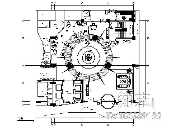 涉外商务酒店大堂施工图cad施工图下载【ID:166989186】