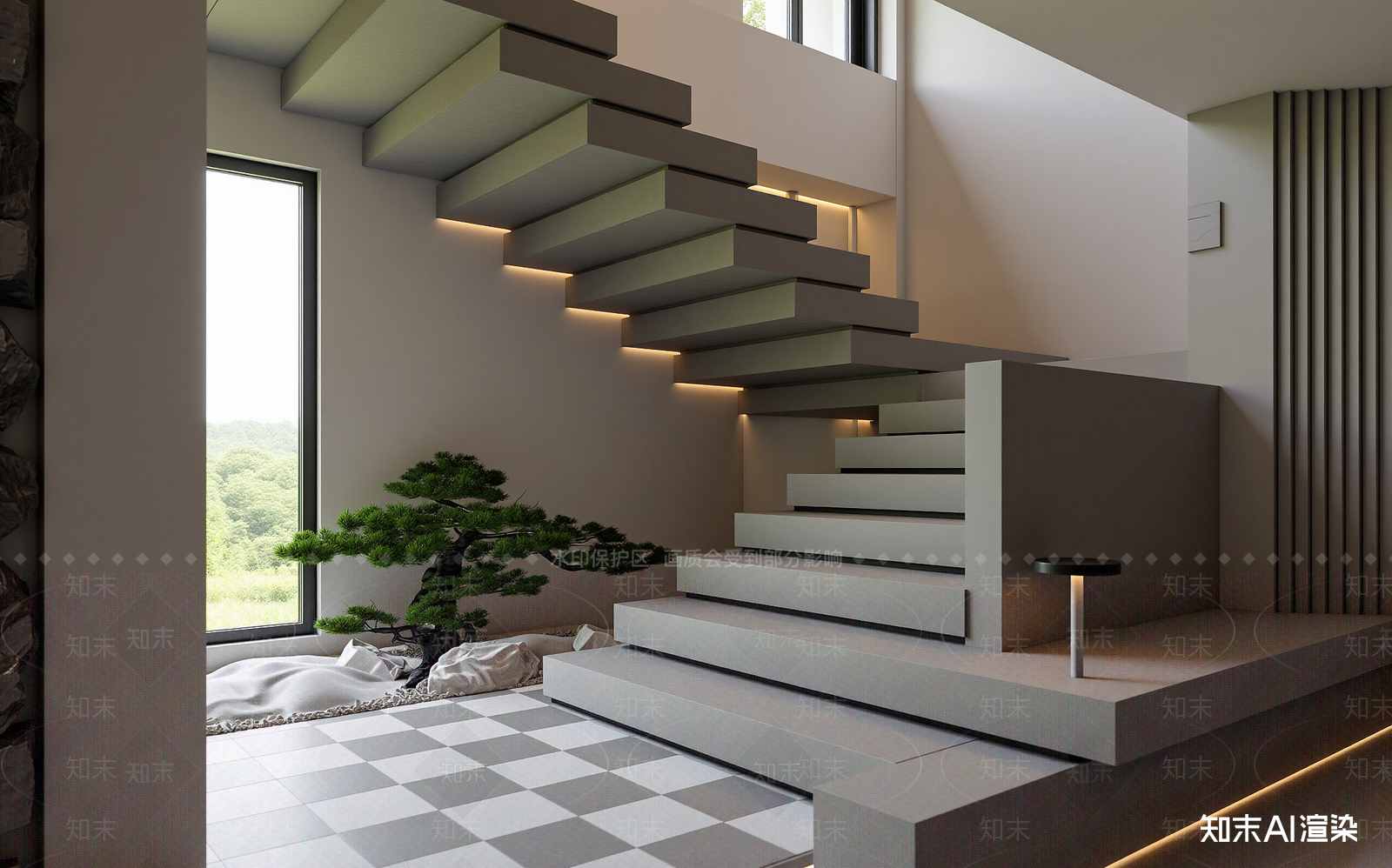 现代挑空客厅3D模型下载【ID:1221712887】