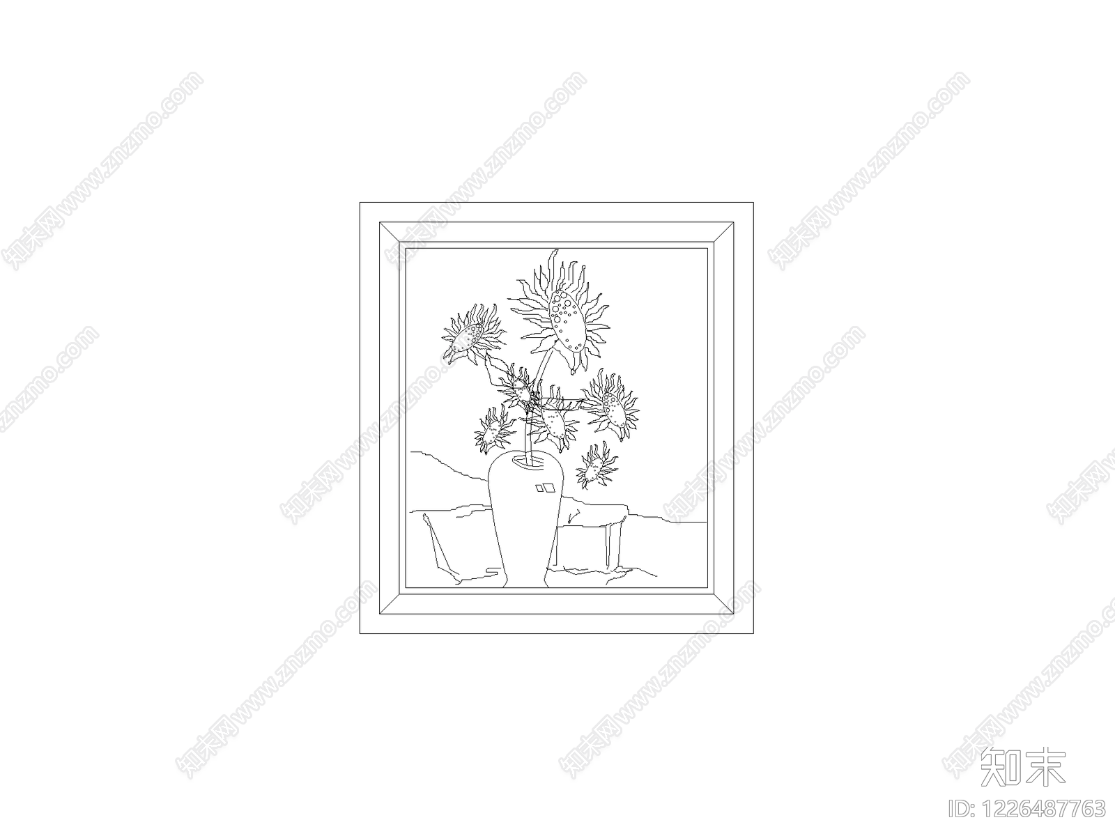 摆件cad施工图下载【ID:1226487763】