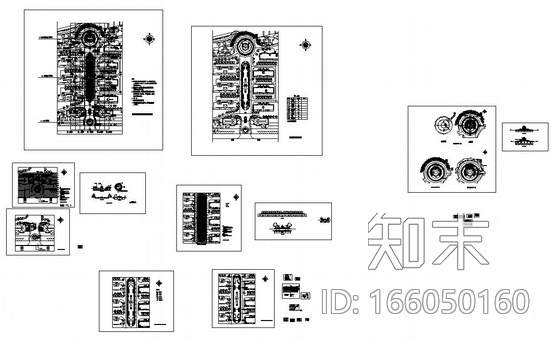 某居住区道路景观设计cad施工图下载【ID:166050160】