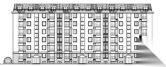 某多层住宅楼（半地下车库）建施图cad施工图下载【ID:166830168】