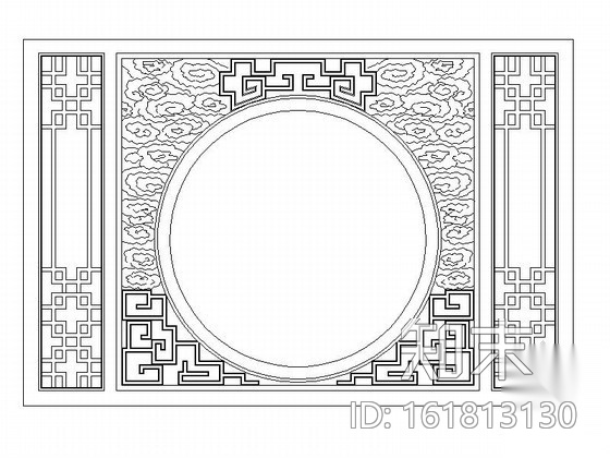 中式隔断CAD图块cad施工图下载【ID:161813130】