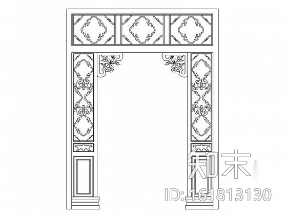 中式隔断CAD图块cad施工图下载【ID:161813130】