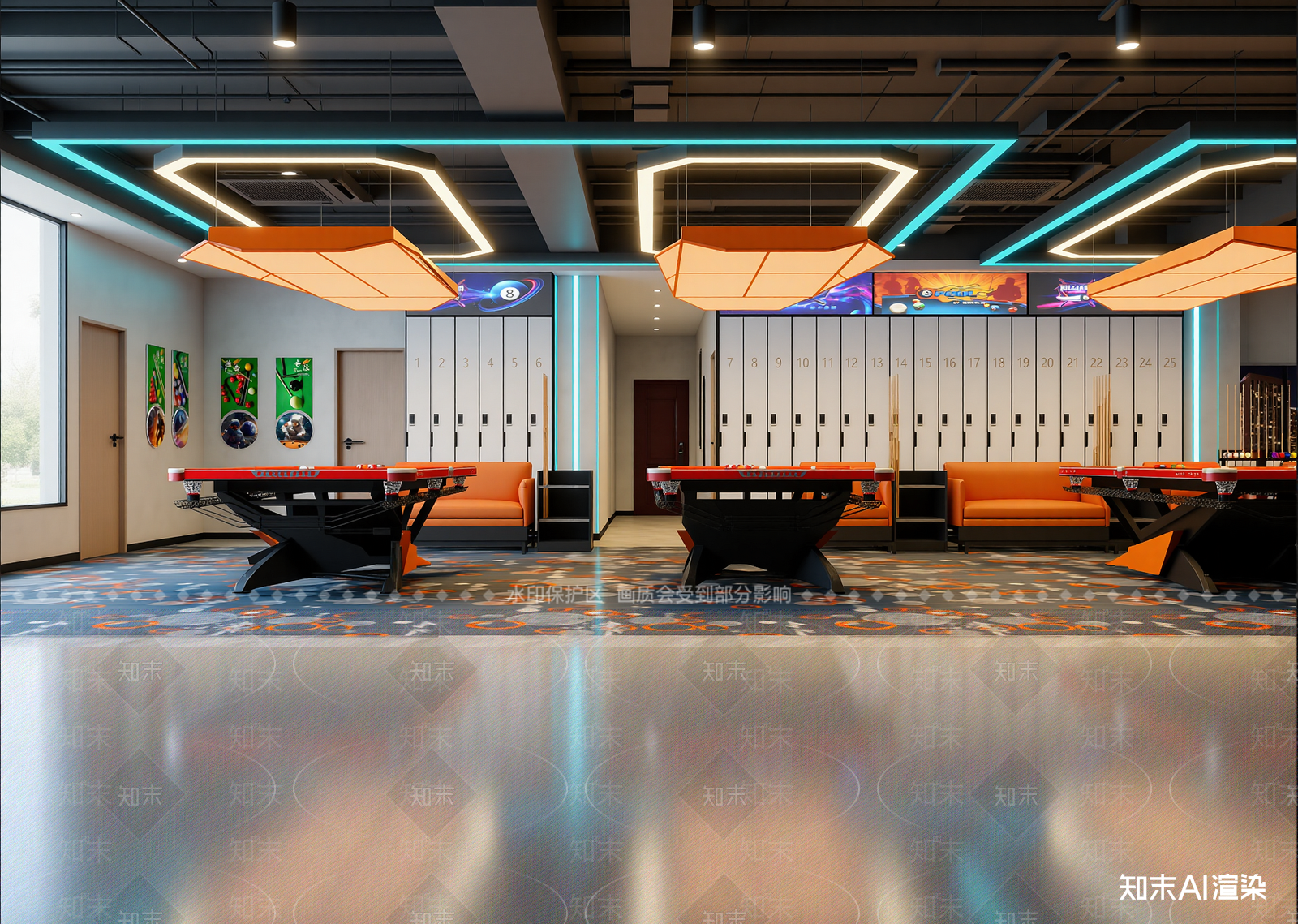 现代台球室3D模型下载【ID:1214978060】