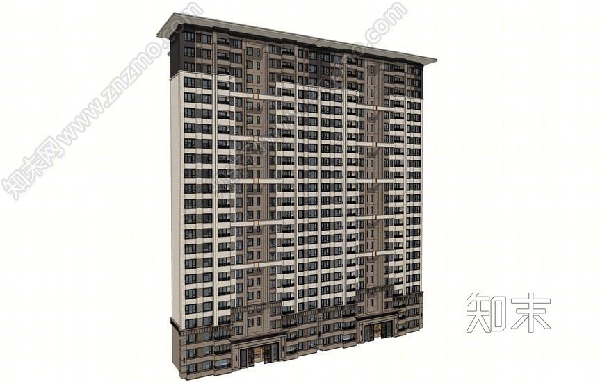 新亚洲高层住宅SU模型下载【ID:150061157】