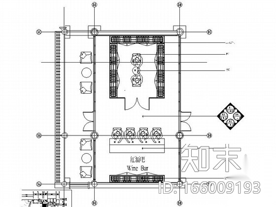 会所时尚红酒吧室内装修施工图（含效果）cad施工图下载【ID:166009193】