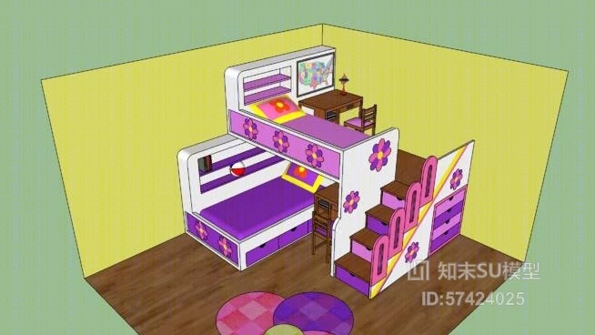 双人床SU模型下载【ID:517966242】