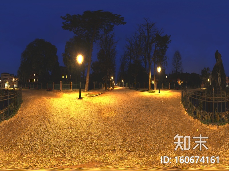 夜景户外道路路灯HDR全景贴图贴图下载【ID:160674161】