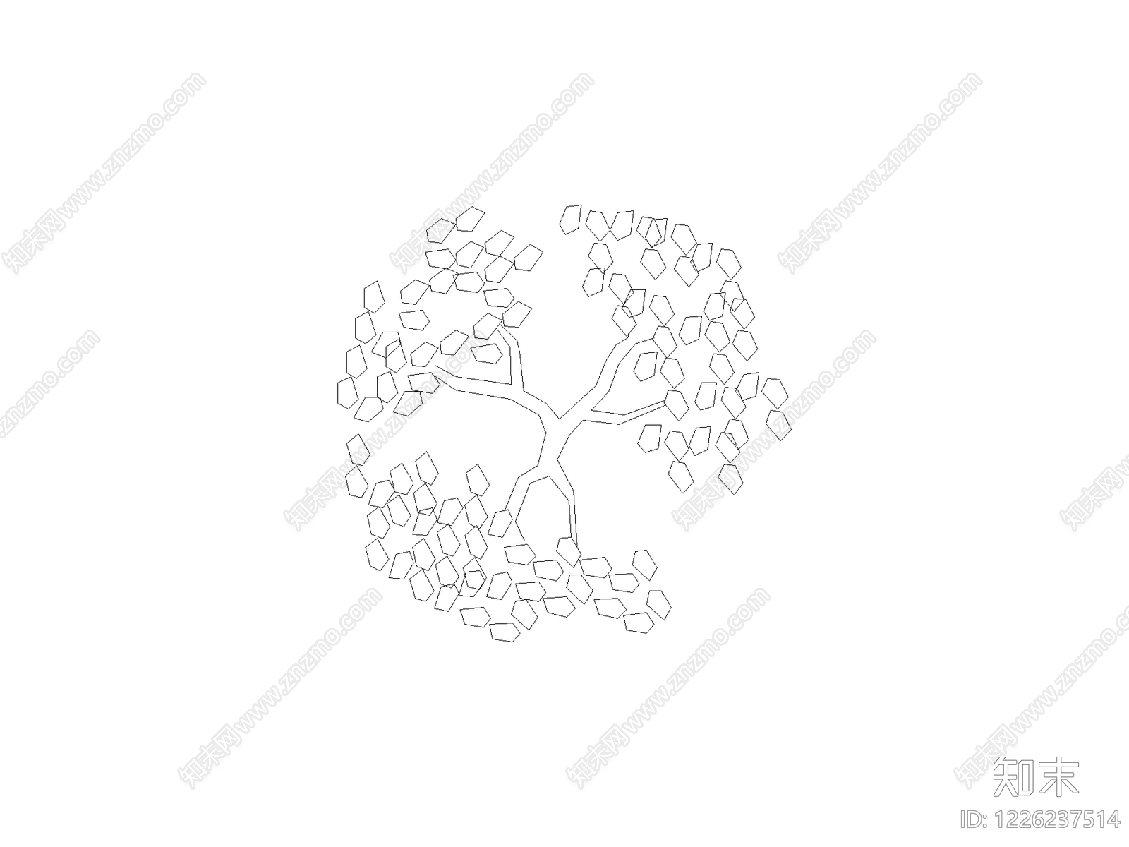 现代乔木种植CAD图纸