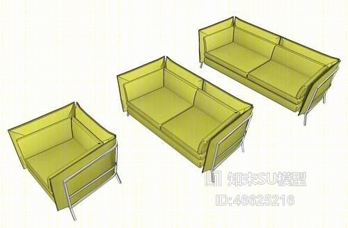 双人沙发SU模型下载【ID:46625216】