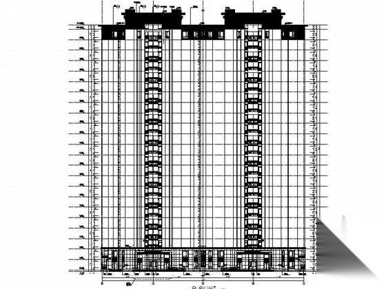 [河北]现代板式高层住宅楼建筑施工图（知名设计院）cad施工图下载【ID:166446149】