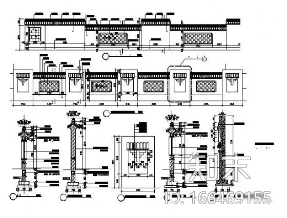 苏州特色围墙建筑施工图施工图下载【ID:166469155】