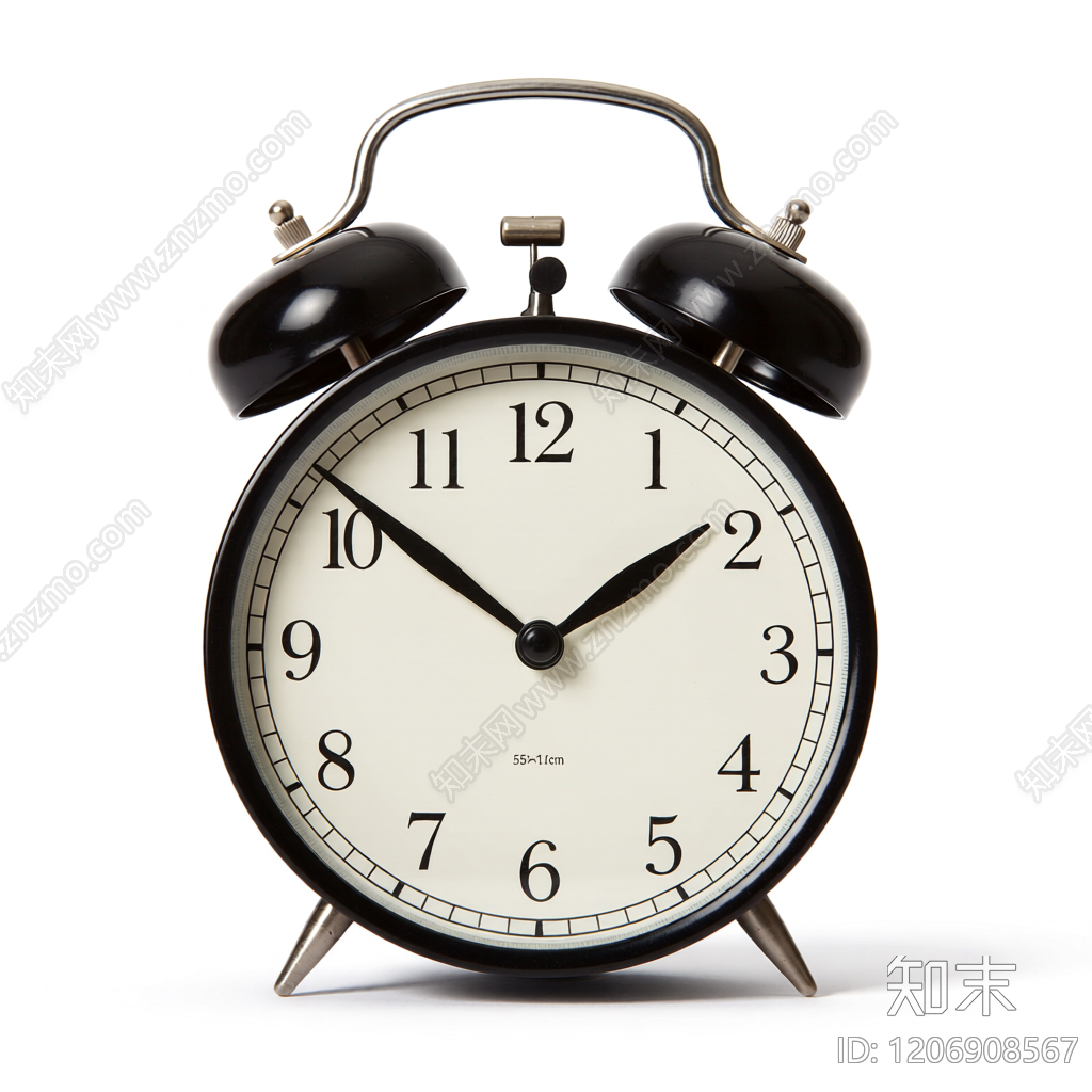 黑色闹钟带表盘3D模型下载【ID:1206908567】