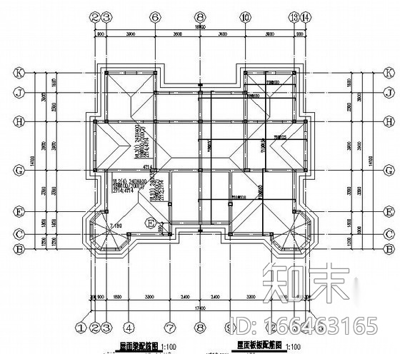 二层砖混结构别墅结构施工图（双拼别墅cad施工图下载【ID:166463165】