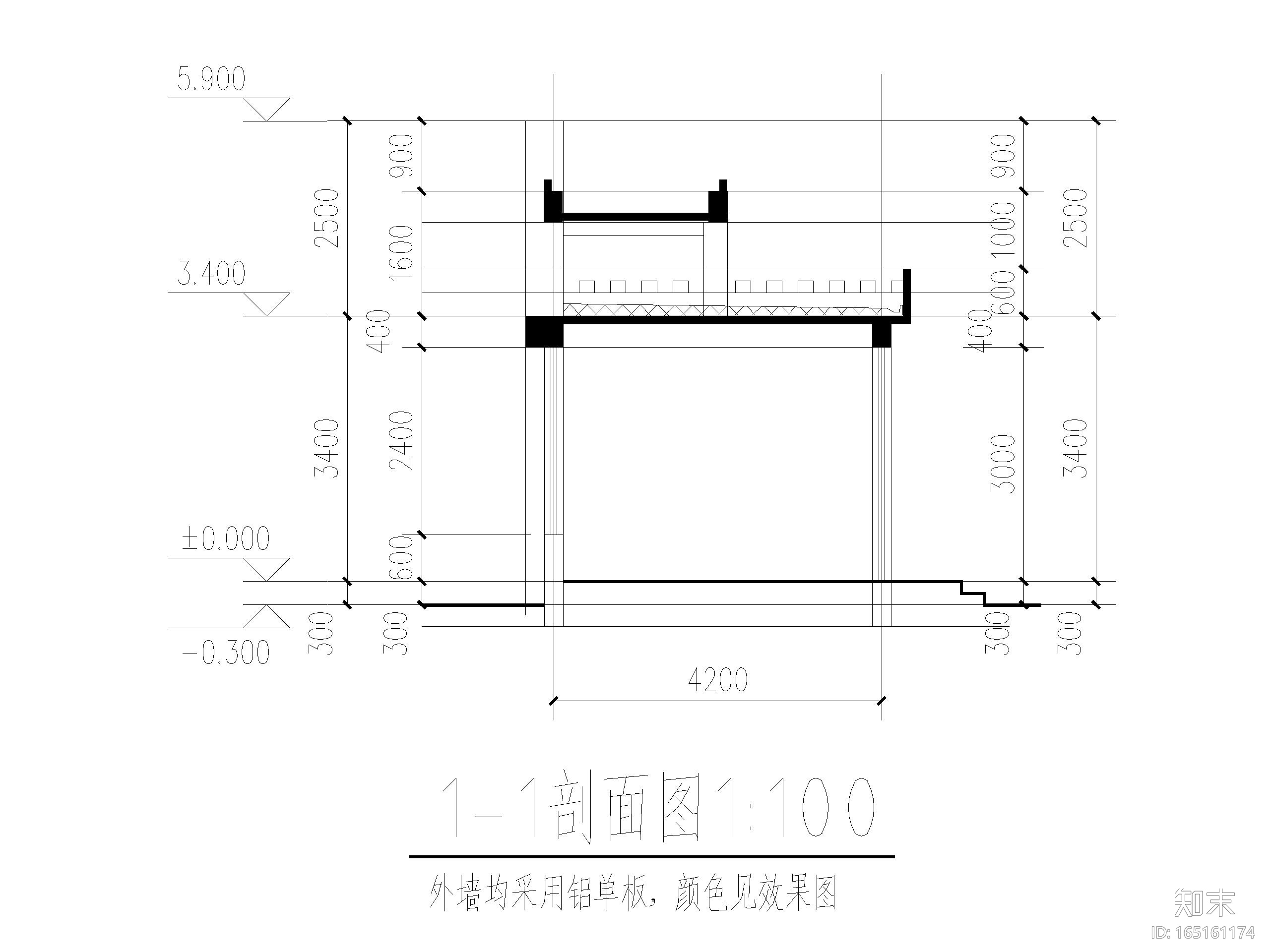 实验幼儿园大门建筑施工图cad施工图下载【ID:165161174】