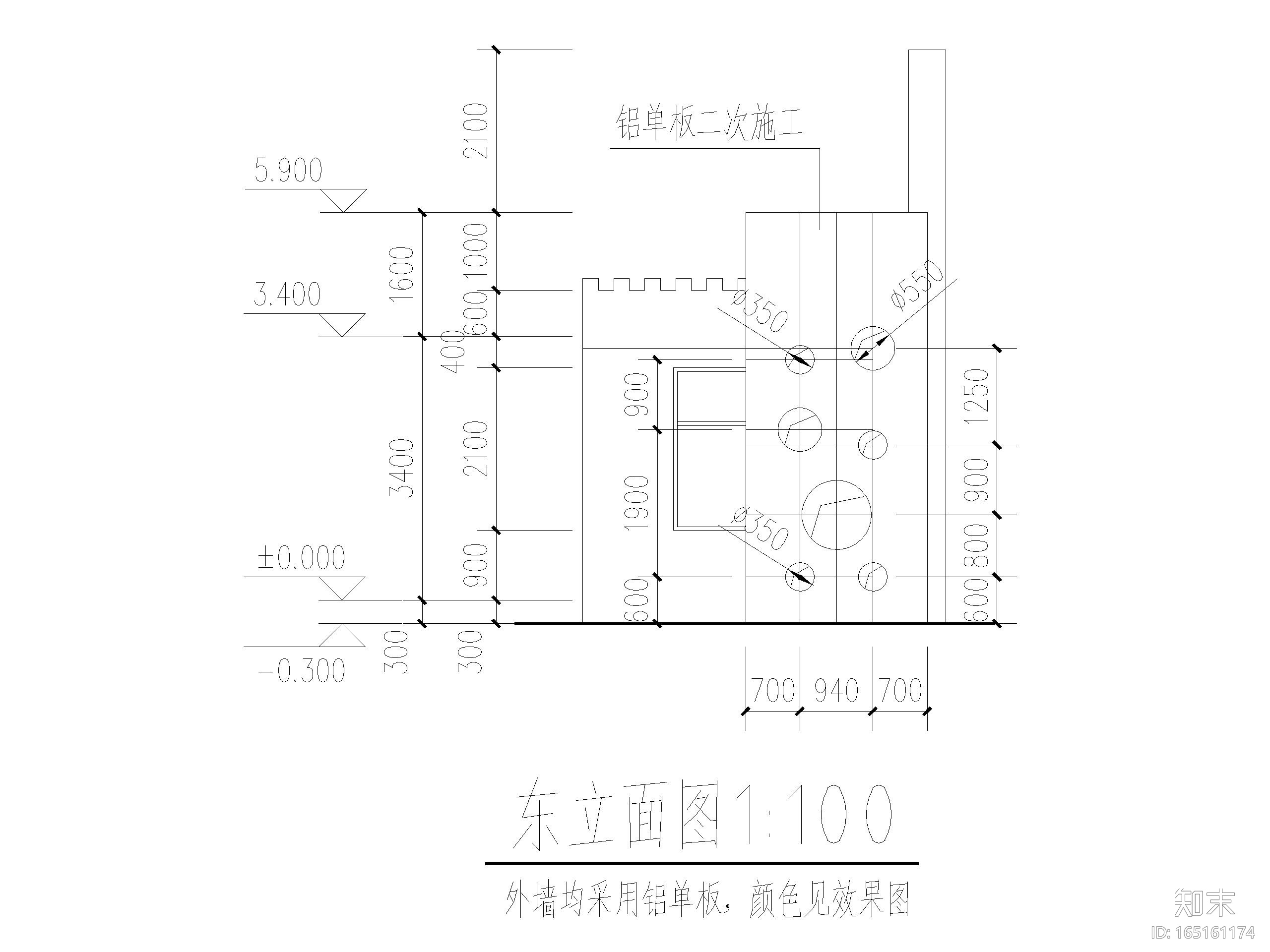 实验幼儿园大门建筑施工图cad施工图下载【ID:165161174】