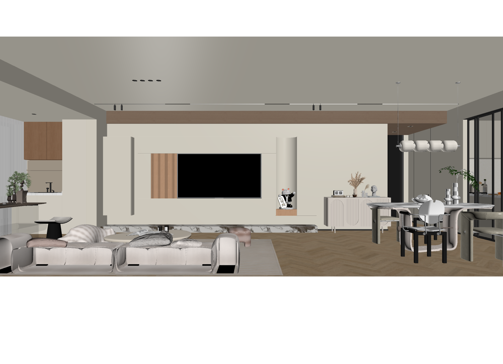 奶油客餐厅3D模型下载【ID:1215130260】