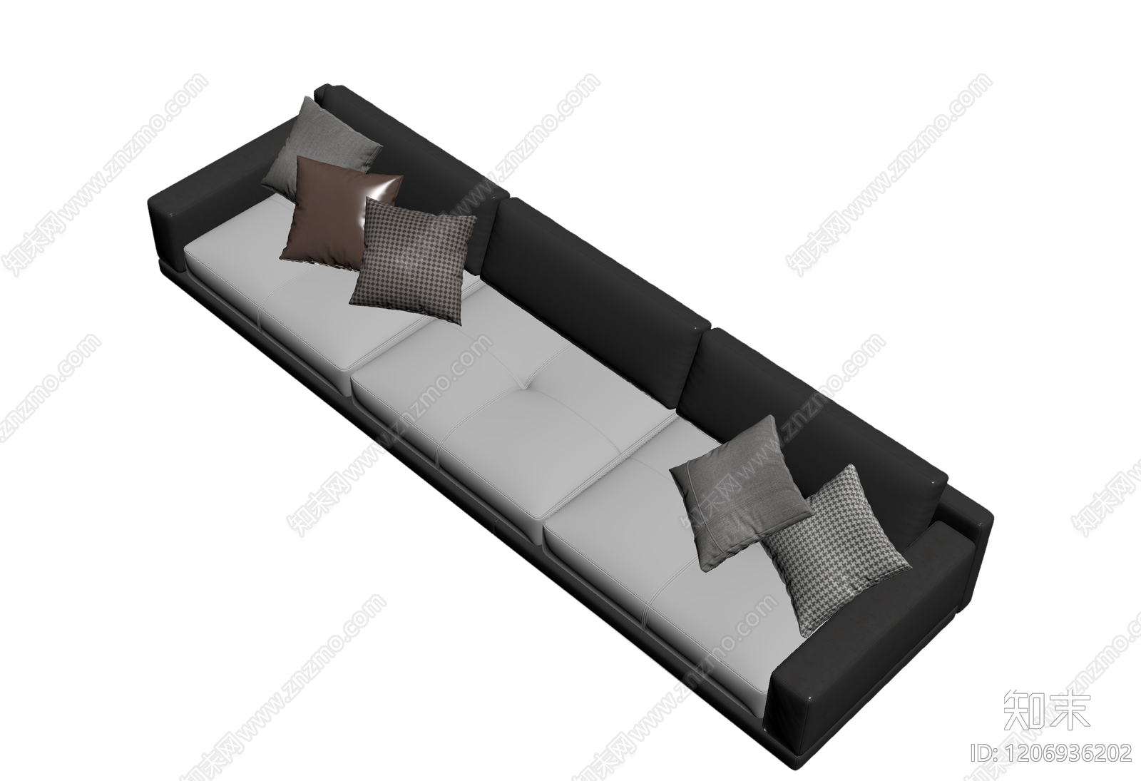 黑白现代沙发3D模型下载【ID:1206936202】