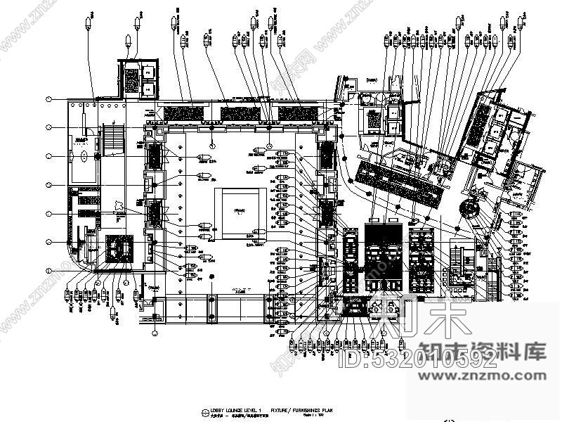 施工图北京某饭店大堂室内装修图cad施工图下载【ID:532010592】