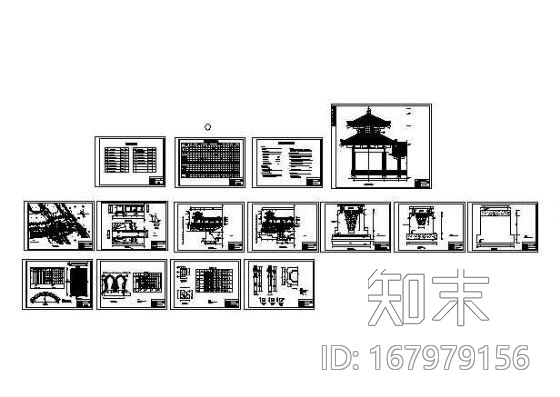 景观廊桥附加效果图cad施工图下载【ID:167979156】