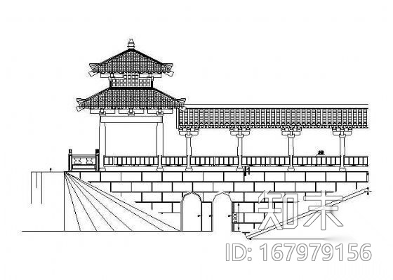 景观廊桥附加效果图cad施工图下载【ID:167979156】