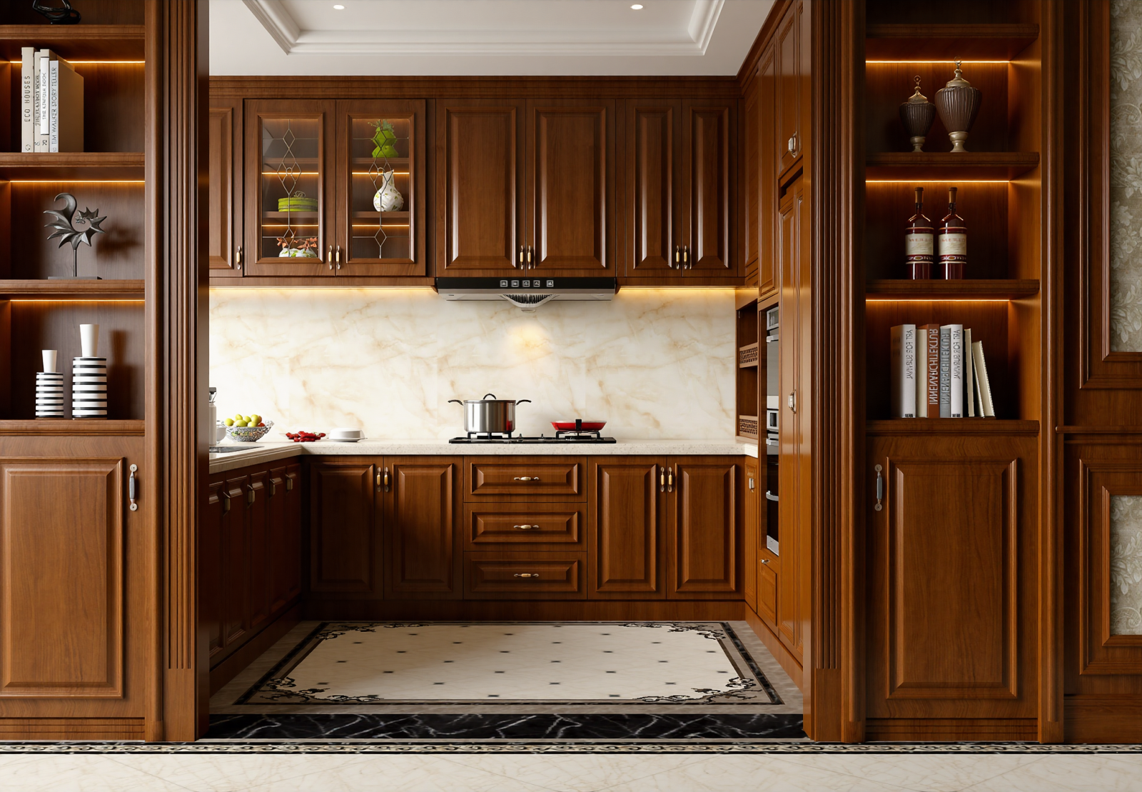 欧式古典封闭式厨房3D模型下载【ID:1214067988】