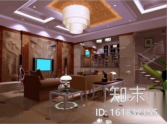 [原创]欧式风格四层别墅施工图（含效果图）cad施工图下载【ID:161832155】