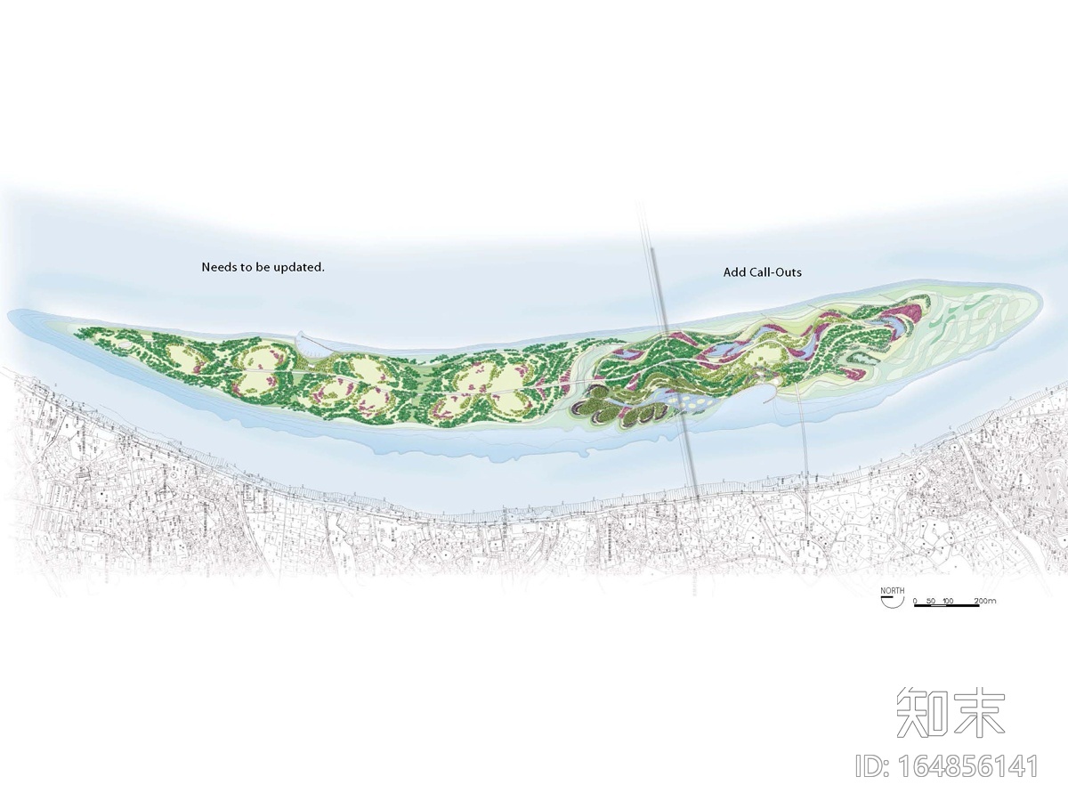 [湖南]滨水绿洲（岛屿）景观规划设计cad施工图下载【ID:164856141】