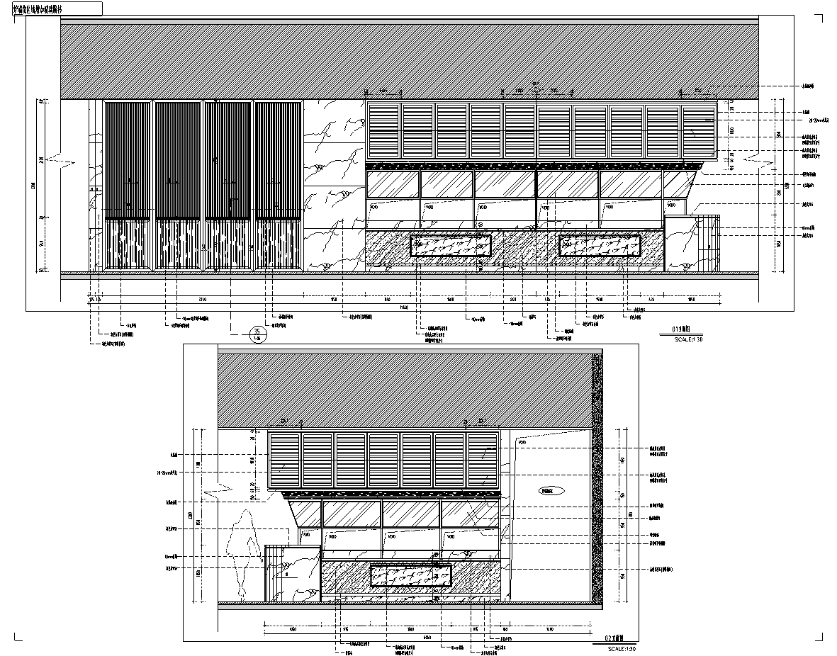 浙江温州新中式餐饮空间施工图cad施工图下载【ID:1131206485】
