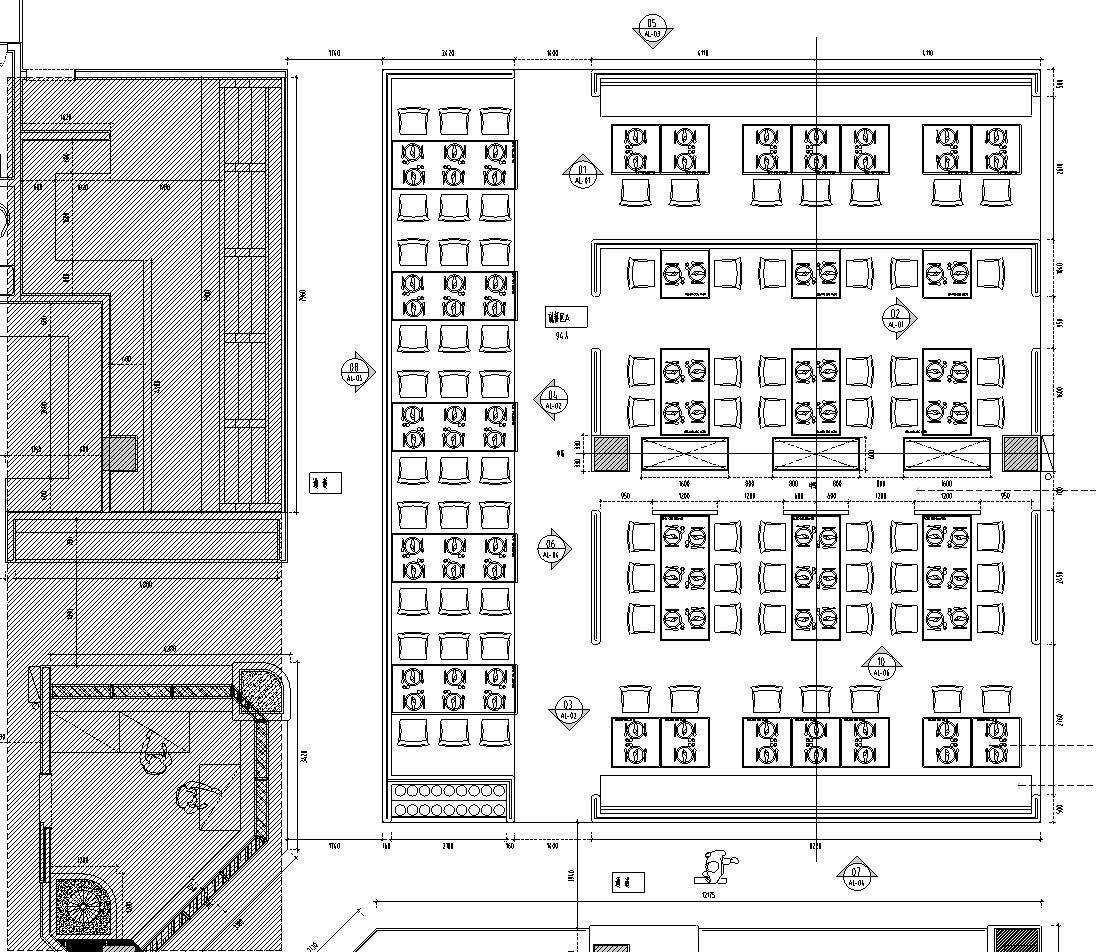 浙江温州新中式餐饮空间施工图cad施工图下载【ID:1131206485】