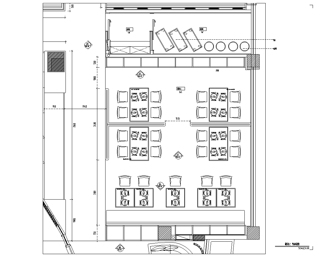 浙江温州新中式餐饮空间施工图cad施工图下载【ID:1131206485】
