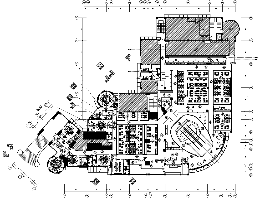 浙江温州新中式餐饮空间施工图cad施工图下载【ID:1131206485】