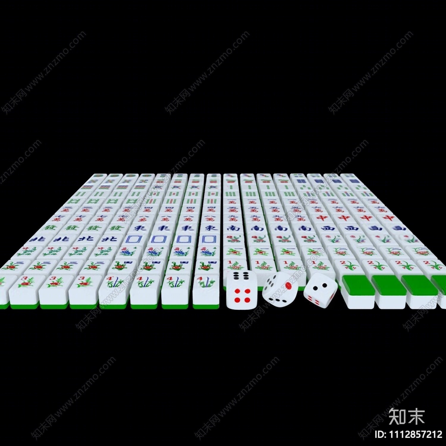 现代麻将3D模型下载【ID:1112857212】